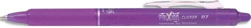 Pilot Stylo rétractable et rechargeable FRIXION CLICKER 0,7mm. Encre effaçable+gomme intégrée. Mauve - Lot de 6