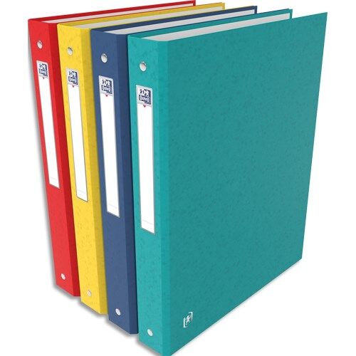 Oxford Classeur 4 anneaux TopFile+ rembordé carte, format A4. Dos 4 cm. Coloris assortis - Lot de 14