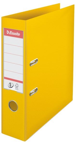 Esselte Classeur à levier N°1 POWER, A4, 7,5 cm, PP, jaune - Lot de 3