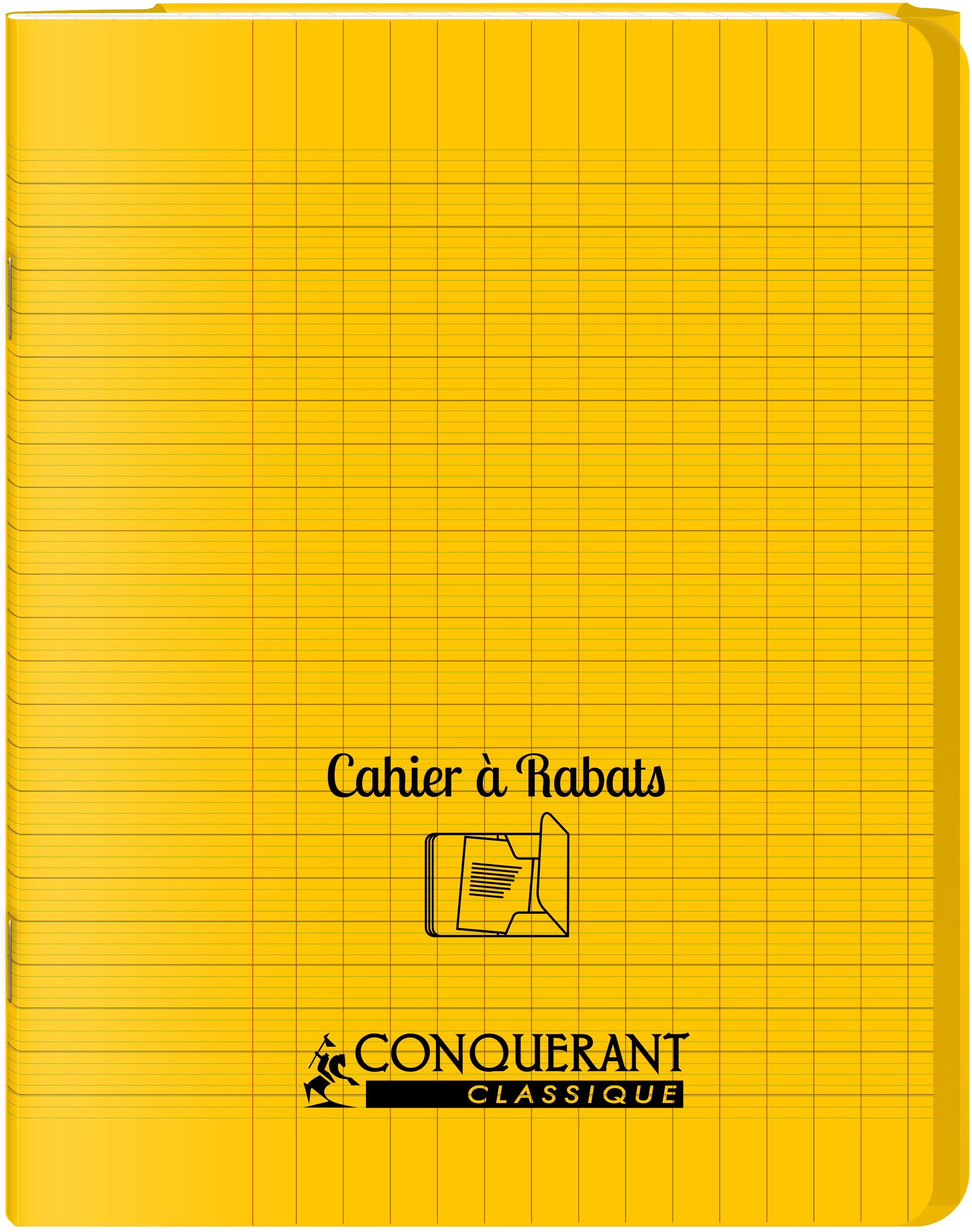 Oxford Cahier 17x22, 48 pages, 90g, Seyès, couverture polypro Jaune avec rabat - Lot de 20