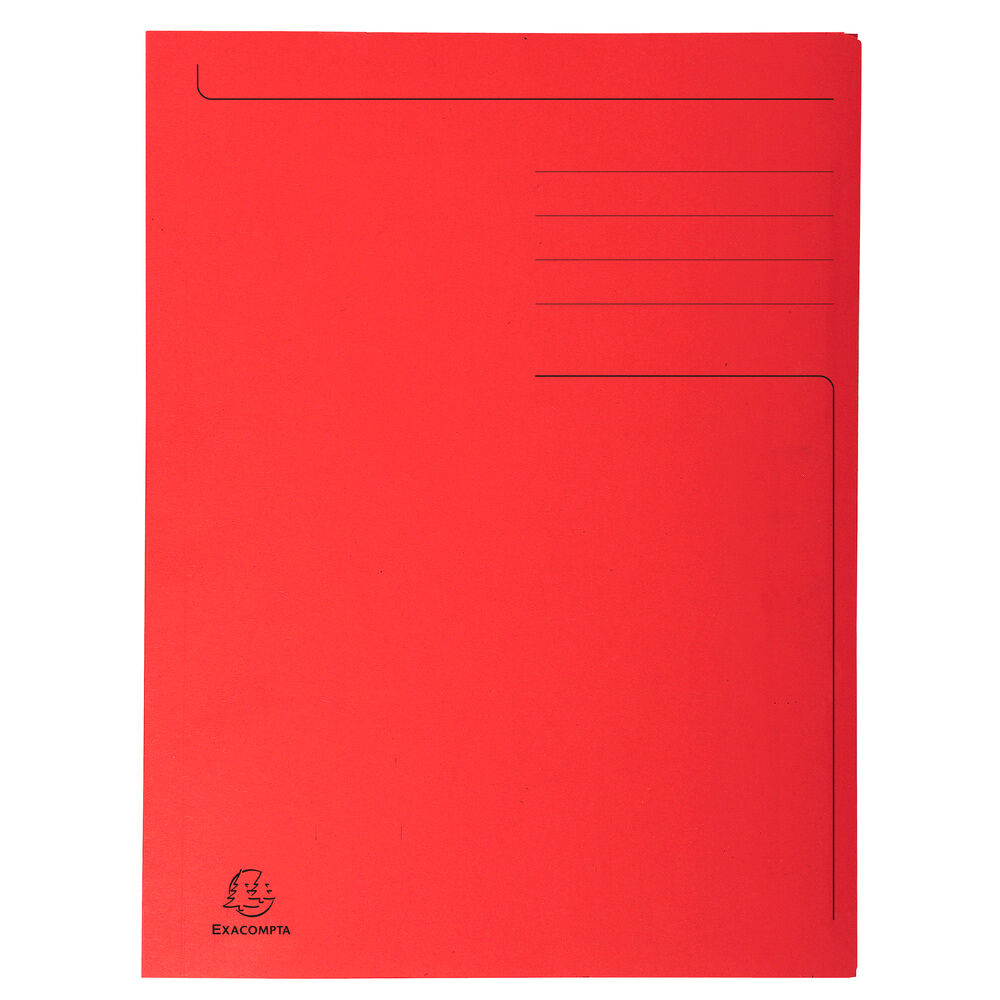 Exacompta Chemise imprimée 3 rabats Forever® 280gm2 - Folio - Rouge - Lot de 50 Aluminium