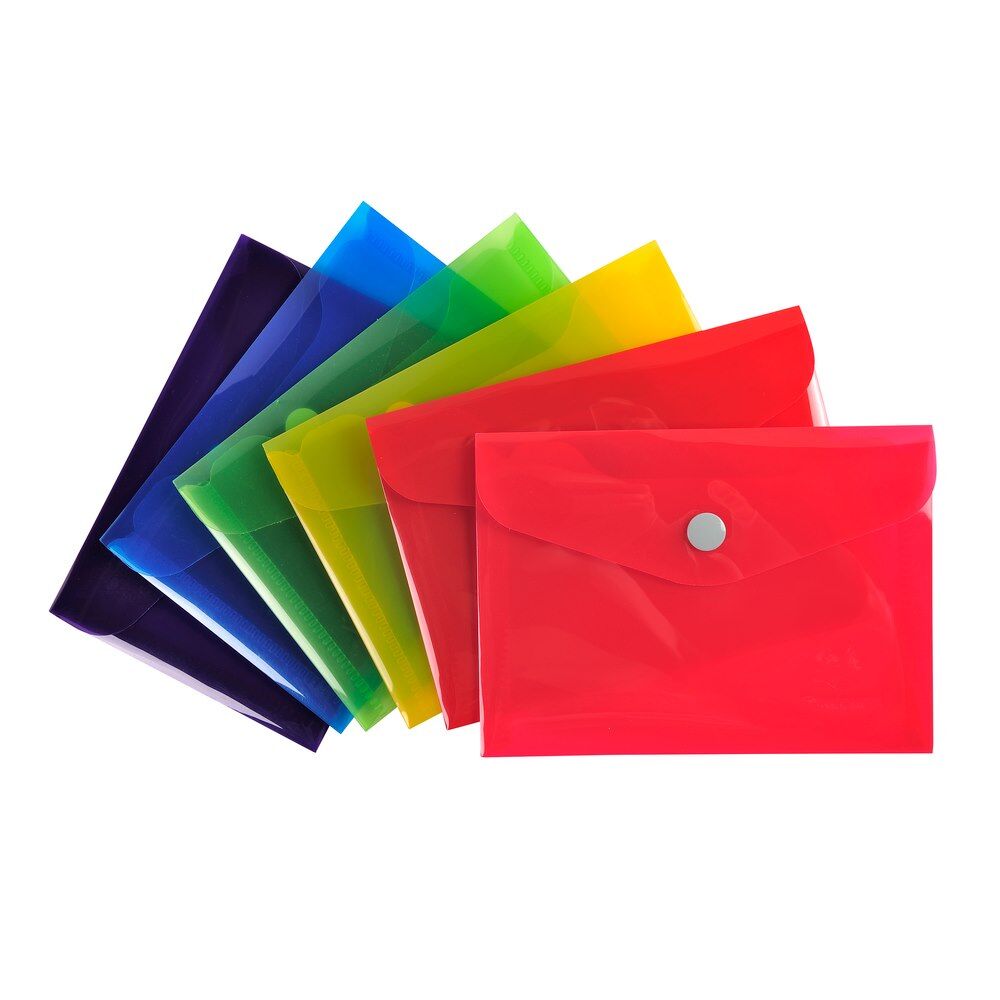 Exacompta Pochette pression Iderama en polypropylène - Couleurs assorties - Lot de 30 Rouge