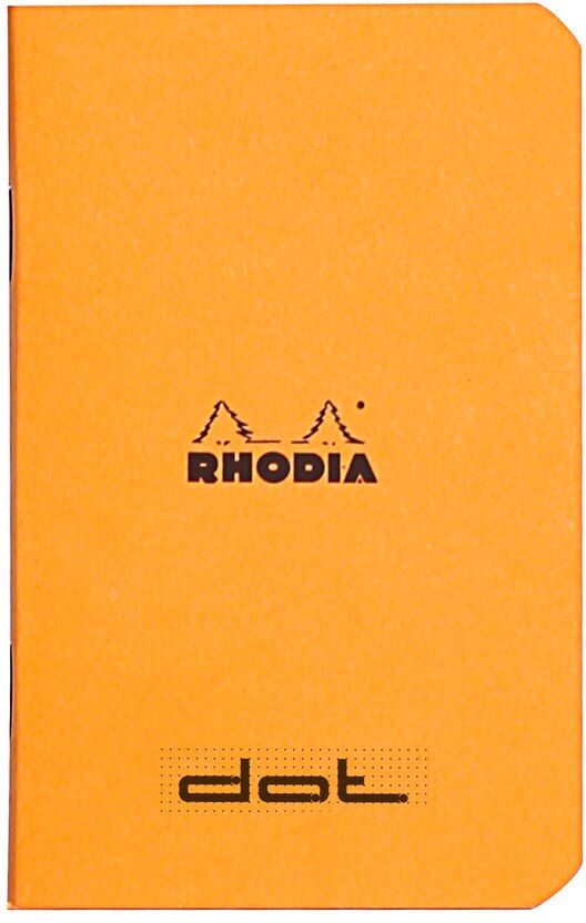 Carnet piqué Rhodia Classic 7,5x12 cm 48p dot non détachables 80g - Orange - Lot de 20