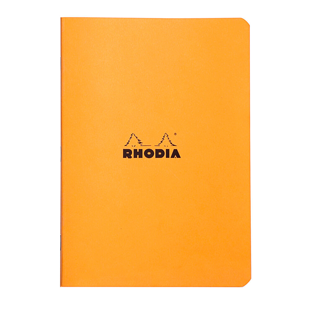 Cahier piqué Rhodia Classic 14,8x21 cm 96 pages ligné non détachables 80g - Orange - Lot de 10