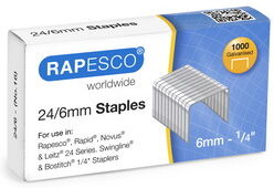 Rapesco Agrafes 10/4, 1.000 pièces, galvanisé - Lot de 50