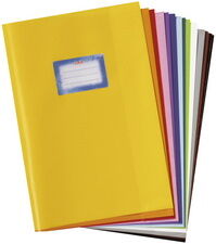 Herlitz Protège-cahier format A4, gaufré (raphia), PP, jaune - Lot de 50