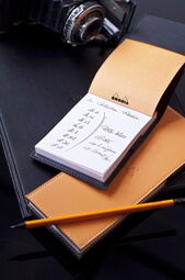 Rhodia ePURE porte-bloc avec porte-crayon + bloc N°13 petits carreaux 5x5 - Noir - Lot de 3