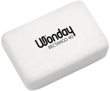 Wonday Gomme en plastique RECTANGO 40, blanc - Lot de 200 Bleu foncé translucide