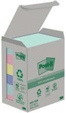 Post-it Bloc-note adhésif Recycling, 38 x 51 mm, 4 couleurs - Lot de 3