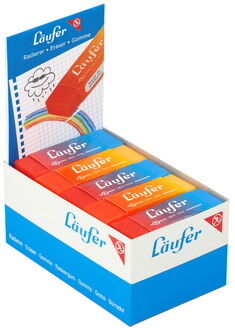 Laufer Gomme en plastique PLAST COLOR, en présentoir de 20 - Lot de 40