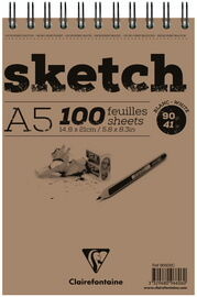 Clairefontaine Bloc croquis 'sketch', A5, 100 feuilles - Lot de 3