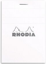 Rhodia Bloc agrafé No. 11, format A7, quadrillé 5x5, blanc - Lot de 14