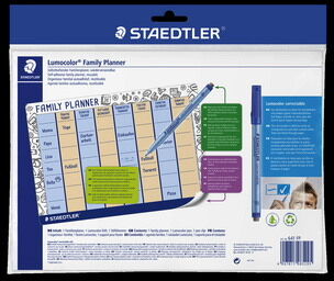 Staedtler Organiseur familial Lumocolor réutilisable, A4 - Lot de 3