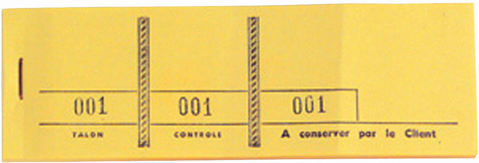 Exacompta Bloc passe-partout 100 feuillets numérotés de 3 volets - Format 4,8x15 cm - Jaune - Lot de 50