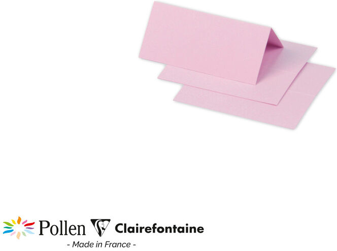 Clairefontaine Paquet de 25 marque-places Pollen 85x80mm 210g/m² - Rose dragée - Lot de 3 Rouge cerise