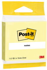 Post-it Bloc-note adhésif, 76 x 76 mm, jaune, en blister - Lot de 8