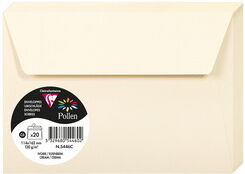 Clairefontaine Paquet de 20 enveloppes Pollen 114x162mm 120g/m2 - Rose dragée - Lot de 4