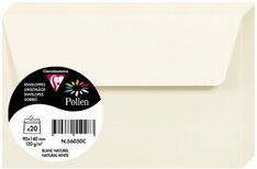 Clairefontaine Paquet de 20 enveloppes Pollen 90x140mm 120g/m2 - Bordeaux - Lot de 4 Rose dragée