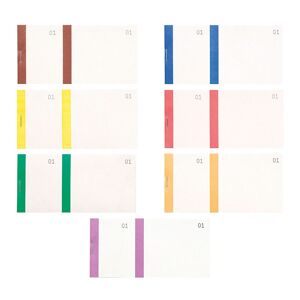 Lot de 10 blocs de 100 tickets vendeurs double numérotage - couleurs assorties - Exacompta - 6,6 x 13,5 cm - Publicité
