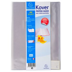 Exacompta Protège-cahier translucide Kover® - 21x29,7cm - Incolore - Lot de 60 - Publicité
