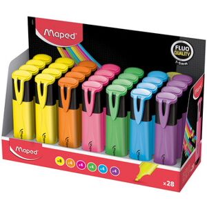 Maped Surligneur FLUO'PEPS Classic, présentoir de 28 pièces - Lot de 56 - Publicité