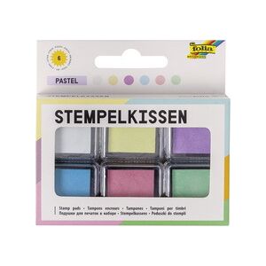 Folia Tampon encreur set 'Pastel', 6 couleurs assorties - Lot de 4 - Publicité