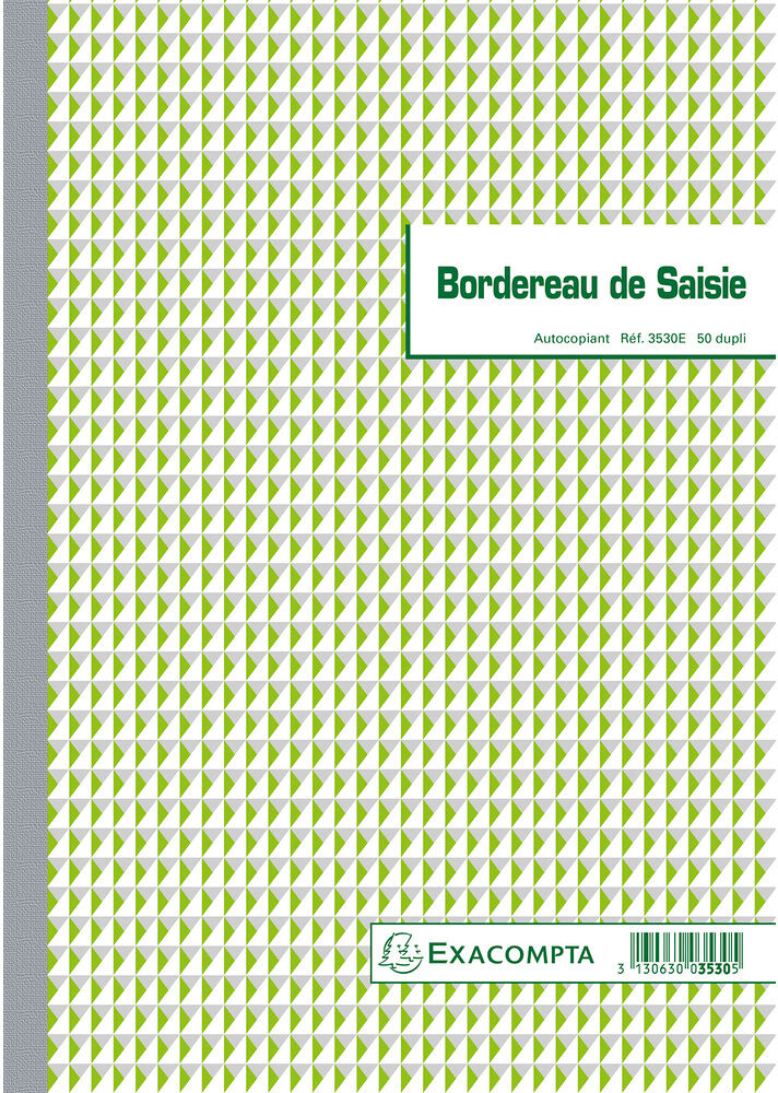 Exacompta Bordereau de Saisie Informatique 29,7x21cm 50 feuillets dupli autocopiants - Lot de 5