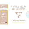 Clairefontaine Pochette de 12 feuilles 90g papier millimétré Ref-96554 - Lot de 6