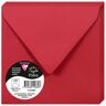 Clairefontaine Paquet de 20 enveloppes Pollen 140x140mm 120g/m2 - Rouge groseille - Lot de 4 Lilas