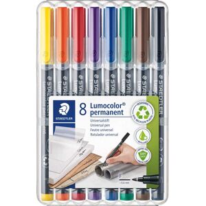 Stylo feutre permanent Staedtler Lumocolor 'dry safe' couleurs assorties 0,6