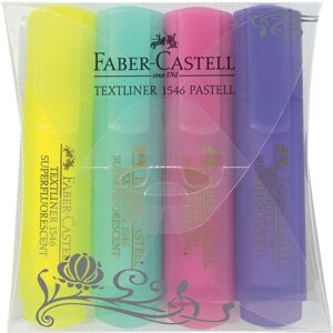 Faber-castell Pochette de 4 Surligneurs Textliner 1546, pointe feutre biseautée.