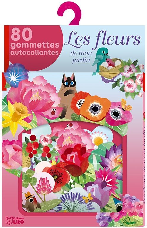 Lito diffusion Boîte de 80 gommettes thème les fleurs du jardin. A partir de 3 ans - Lot de 3