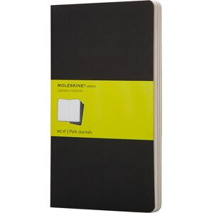 Moleskine Set de 3 cahiers Moleskine noir 13 x 21 cm ivoire sans quadrillage 80 pages