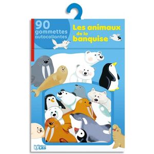 Lito diffusion Boîte de 90 gommettes thème les animaux de la banquise. A partir de 3 ans - Lot de 3 Bleu transparent