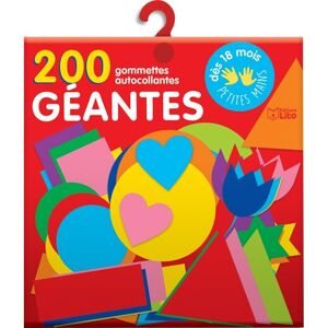 Lito diffusion Boîte de 200 gommettes géantes pour les tout-petits, 12 formes. A partir de 18 mois - Lot de 3 Ivoire