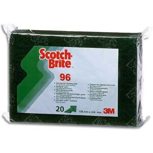 Scotch-brite Tampon récurant Vert récurant puissant et résistant - Dim. 15,8 x 0,8 x 9,5 cm 11004 - Lot de 20