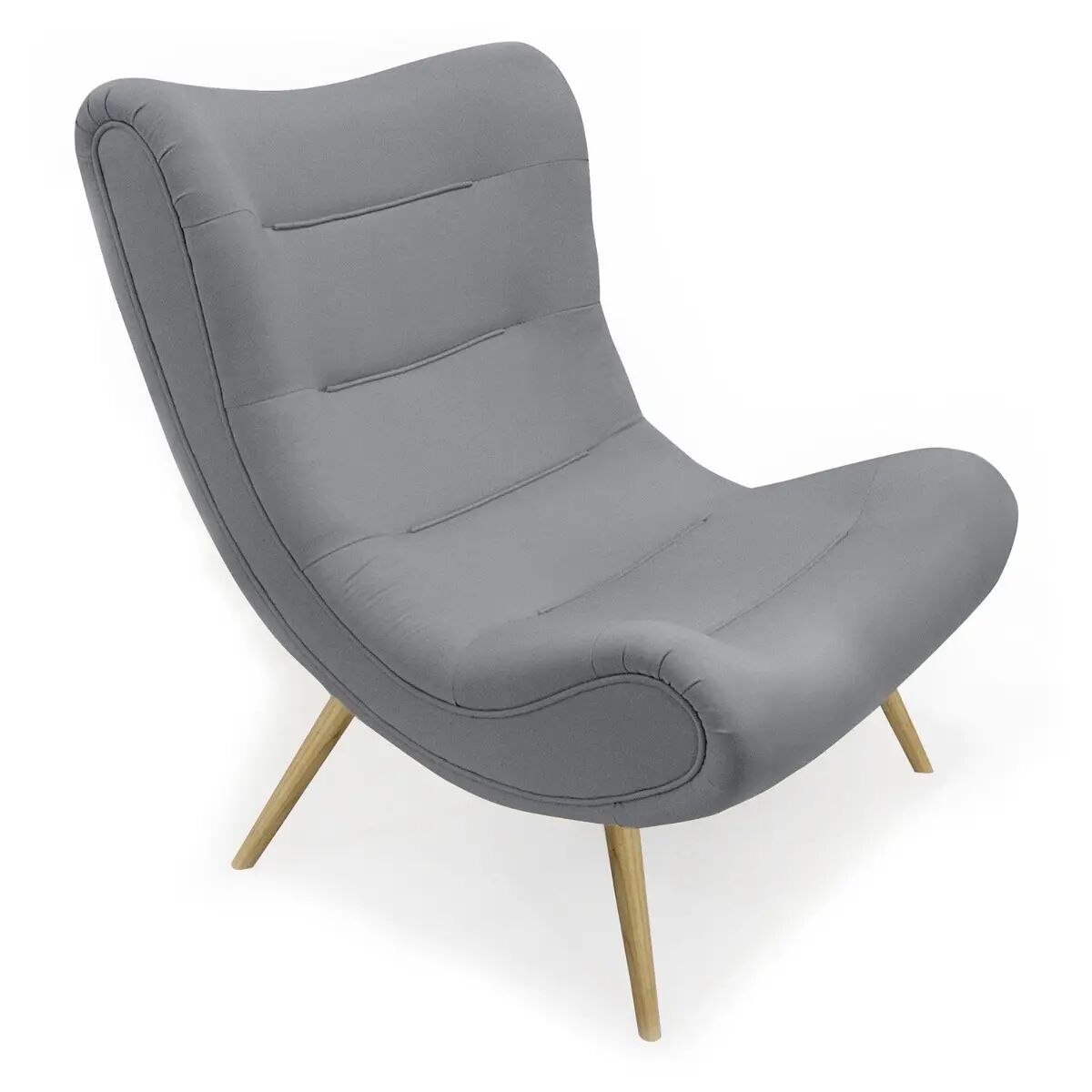 MENZZO Fauteuil scandinave Romilly Tissu Gris clair