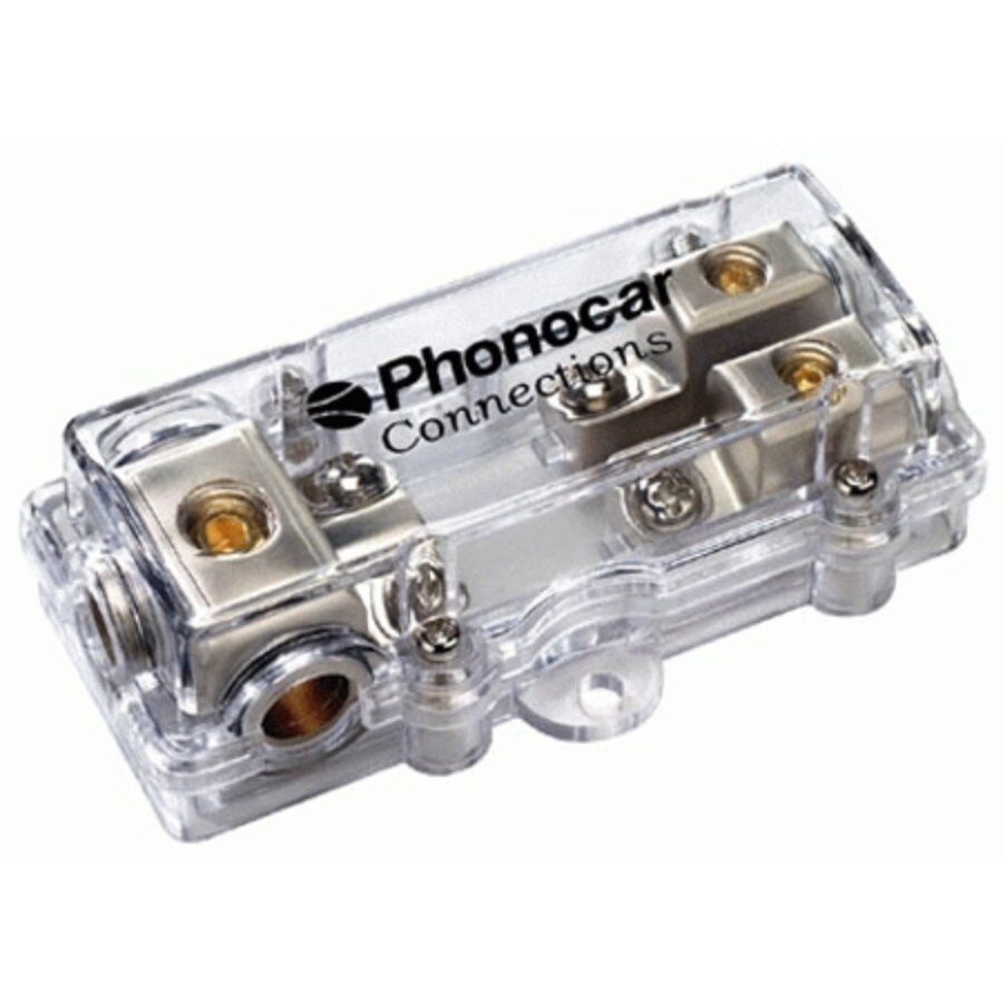Phonocar Portefusibles 2 Voies Pour Fusible Afc Câbles Entrée 3x25 Mm² Sortie 2x10 Mm²