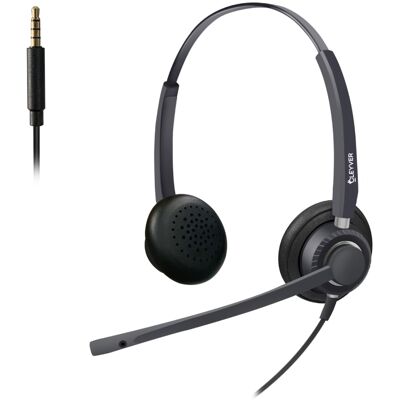 Cleyver HC65 Jack Casque filaire Jack pour tous les softphones - Publicité Cleyver HC65 Jack Casque filaire Jack pour tous les softphones - Publicité
