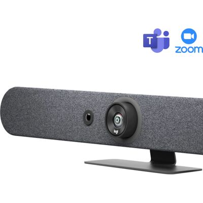Logitech Rally Bar Mini - Gris Anthracite Barre de visioconférence complète et puissante – idéale pour les petits espaces de travail. Publicité Logitech Rally Bar Mini - Gris Anthracite Barre de visioconférence complète et puissante – idéale pour les petits espaces de travail. Publicité