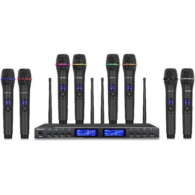Rondson Récepteur UHF BE-180 avec 8 micros à main (607.1 - 687.1 MHz) Système UHF 8 canaux avec 8 micros pensé pour les usages intensifs et - Publicité Rondson Récepteur UHF BE-180 avec 8 micros à main (607.1 - 687.1 MHz) Système UHF 8 canaux avec 8 micros pensé pour les usages intensifs et - Publicité