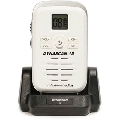 Dynascan Talkie Walkie 1D Blanc Talkies Walkies robustes Talkie-Walkie professionnel sans licence, ultra compact - Publicité Dynascan Talkie Walkie 1D Blanc Talkies Walkies robustes Talkie-Walkie professionnel sans licence, ultra compact - Publicité
