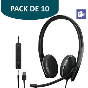 Sennheiser Pack de 10 EPOS Adapt 165T USB II MS - Casque  Casque PC-Mac  Casque filaire - Connexion Jack 3,5 mm + USB