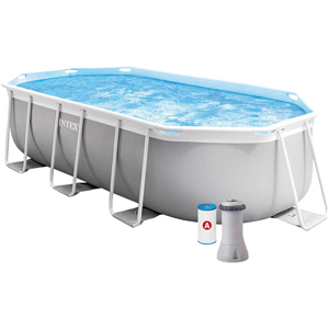 Intex Piscine tubulaire Prism Frame - Ovale - 4 m x 2 m x 1 m - Intex - Piscine tubulaire