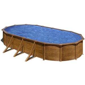 Gre Piscine acier Pacific - Imitation bois - Ovale - 7,30 m x 3,75 m x 1,20 m - Gre - Piscine acier