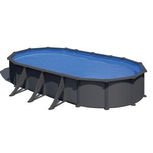 Gre Piscine acier Juni - Gris anthracite - Ovale - 7,44 m x 3,99 m x 1,32 m - Gre - Piscine acier