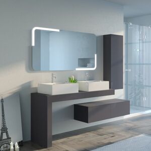 Distribain Meubles salle de bain MELIZZANO 1400 Gris Anthracite