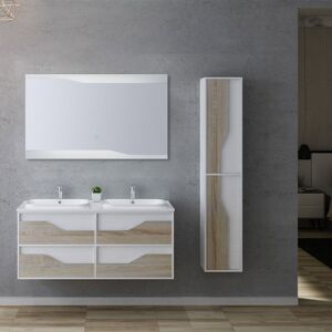 Distribain Meuble salle de bain URBINO 1200 Scandinave et Blanc