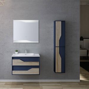 Distribain Meuble salle de bain URBINO 800 Scandinave et Bleu Saphir