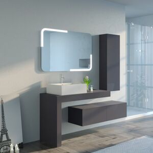 Distribain Meubles salle de bain MELIZZANO 1100 Gris Anthracite